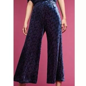 Anthropologie Maeve Isobel Wide Leg Velvet pants